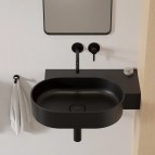 Omnires Ovo M+ izlietne 64x44 cm, labā puse, Matt black lava 6