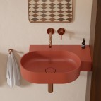 Omnires Ovo M+ izlietne 64x44 cm, labā puse, Matt terracotta  5