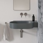 Omnires Ovo M+ izlietne 64x44 cm, labā puse, Matt ash grey 5