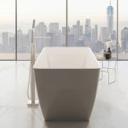 Omnires Parma brīvi stāvošs vannas maisītājs, Chrome/White 4