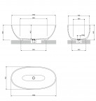 Omnires Shell M+ brīvi stāvoša vanna 148x75 cm, Gloss white 4