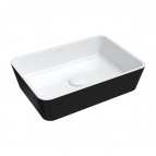 Omnires Parma M+ izlietne uz virsmas 50x35 cm, Gloss white/black