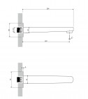 Omnires Contour vannas iztece no sienas 21 cm, Chrome 2