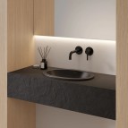 Omnires Shell M+ iebūvējama izlietne 38x25 cm, Matt black lava 7