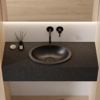 Omnires Shell M+ iebūvējama izlietne 38x25 cm, Matt black lava 8