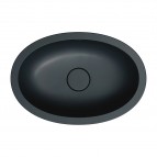 Omnires Shell M+ iebūvējama izlietne 48x31 cm, Matt black lava 4
