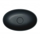 Omnires Shell M+ izlietne uz virsmas 50x32 cm, Matt black lava 4