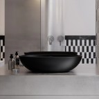 Omnires Shell M+ izlietne uz virsmas 60x35 cm, Matt black lava 5