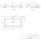 Omnires Thasos M+ izlietne 70x42 cm, Gloss white 2