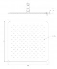 Omnires Ultra Slimline dušas galva 40x40 cm, Chrome 2