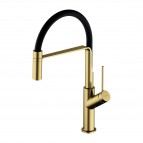 Omnires Vita virtuves maisītājs ar izvelkamu izteci, Brushed brass
