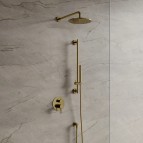 Omnires Y 2-ceļu iebūvējama dušas sistēma, Brushed brass 3