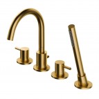 Omnires Y 4 caurumu vannas maisītājs, Brushed Gold