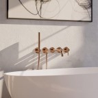 Omnires Y 5 caurumu vannas maisītājs ar garu snīpi, Brushed Copper 4