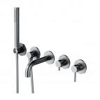 Omnires Y 5-caurumu vannas/dušas maisītāju sistēma, Brushed nickel