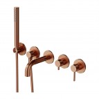 Omnires Y 5-caurumu vannas/dušas maisītāju sistēma, Brushed copper