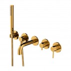 Omnires Y 5-caurumu vannas/dušas maisītāju sistēma, Polished gold