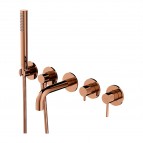 Omnires Y 5-caurumu vannas/dušas maisītāju sistēma, Polished copper