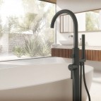 Omnires Y Augsts grīdas vannas maisītājs, Brushed Graphite 3