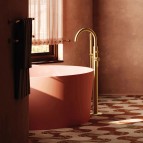 Omnires Y brīvi stāvošs vannas/dušas maisītājs, Brushed brass 3