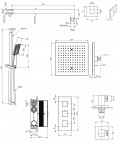 Omnires Fresh masāžas dušas sistēma ar termostatu, Chrome 2