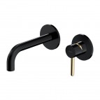 Omnires Y Izlietnes maisītājs, slēpta uzstādīšana, Matt Black/ Gold