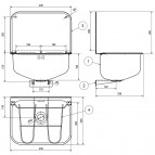 Lokka saimniecības izlietnes komplekts 436x339 mm, Ner.tērauds 2