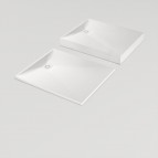 PAA Lettera akmens masas dušas palikņa komplekts 100 x 100 cm, Balts  5