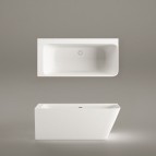 PAA QUADRO CORNER D Vanna 160x75 cm, akmens masa, balts 5