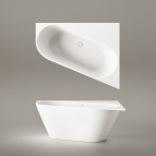 PAA Vanna Deco Corner A 1600×1270 mm, Silkstone®,Balta matēta 2