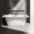 PAA Vanna Smart,170x75 cm, noapaļots D stūris, akmens masa, Balts 4