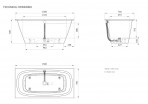 PAA Vanna Smart, 150x75 cm, akmens masa, Balts 7