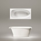 PAA Ванна Uno, 150x75 см, каменная масса, белая
