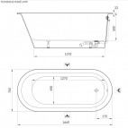 PAA Ванна VARIO L 1660 × 750 mm ABCD, каменная масса, красочный 2