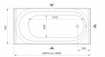 PAA Ванна Vario M 1600 x 750 mm каменная масса белая/цветная 19