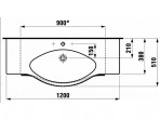 Palace izlietne 120 x 38-51cm, balta 3