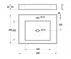 F-600 раковина  60x45x9 cм 5