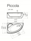 Piccola akmens masas vanna 154x95x56.5 cm, Balta 3