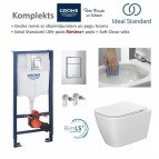 Piekaramais WC I.life pods Rimless+ ar SC vāku + Rāmis + Taustiņš