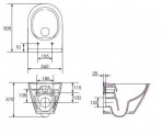 Piekaramais WC pods ar SC vāku CITY OVAL  2