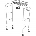 Duschy mobīlais metāla plaukts vannas istabai, Balts 2