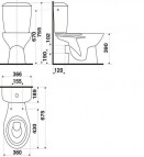 pods Norma ar vāku, horizontāls izvads, pievads no sāniem, balts 2