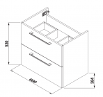 Ponta Vannas istabas skapītis ar izlietni 600x386mm, Balts 3