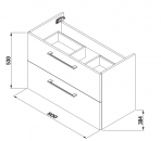 Ponta Vannas istabas skapītis ar izlietni 800x386mm, Balts 2