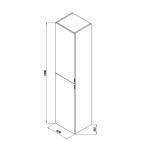 PURE Vannas istabas augstais skapis 180x40x35,2 cm,2D, Melns matēts 4