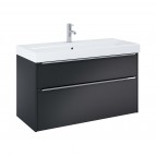 PURE Vannas istabas skapītis ar izlietni 1020x440 mm,2A, Melns matēts