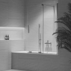 Roll ROVS2 vannas sieniņa 100 cm, Hroms/Caurspīdīgs stikls 2