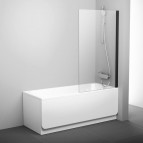 PVS1 Шторки для ванны 80 cm ,фиксированные,черный/прозрачный