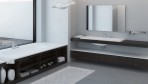 Vispool izlietne bez pārplūdes Q-1400 1395x500 mm, Balta 2