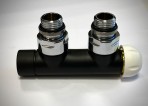 Двойной блок рад. Twinvalve Thermo 1/2`x24-19, 90°, черный матовый 2